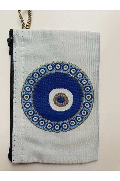 GALATA GIFT Women's Wallet with Evil Eye, Medium Size Stylish Zippered, Lined Wallet