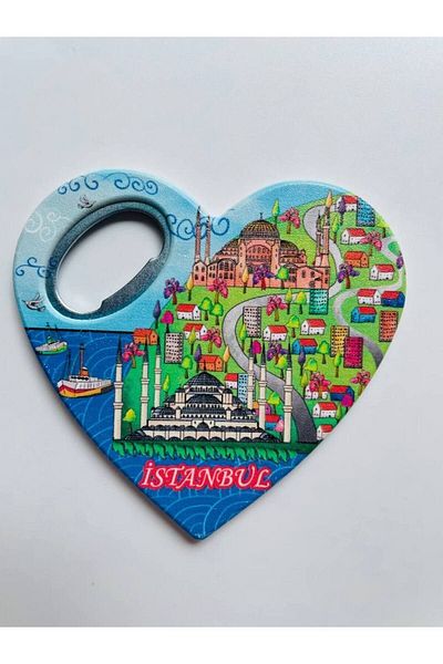 GALATA GIFT Heart Shaped, Istanbul Themed, Bottle Opener, Magnet Opener