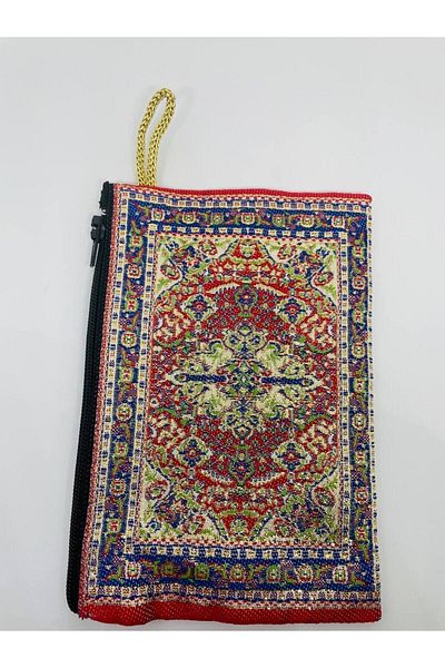 GALATA GIFT Women's Medium Size Wallet - Stylish, Zippered, Lined, Rug Patterned Coin Wallet 15x10
