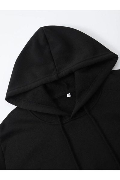 Altamira Unisex Black Paris Printed Hooded Oversize Sweatshirt