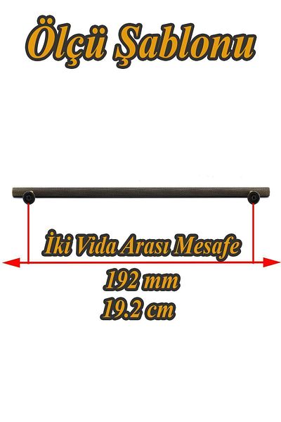 Badem10 Doruk (PREMIUM) 192 mm Mobilier din metal galben antic, sertar de bucătărie, dulap, mâner