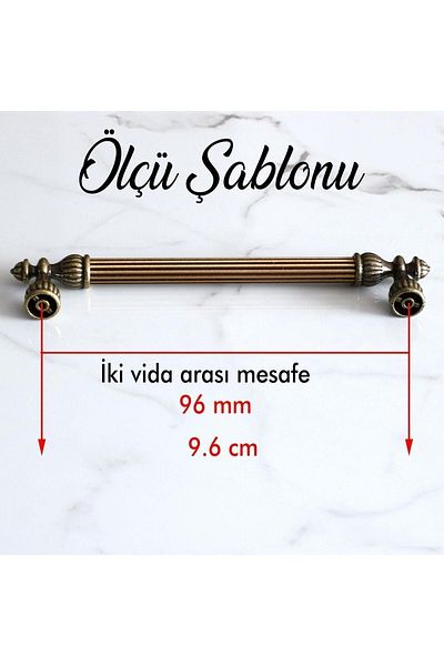 Badem10 Mobilier galben antic de 96 mm - Set dulap și mâner cu sertar metalic