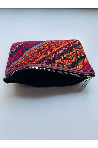 GALATA GIFT Portofel țesut cu model Kilim, cu fermoar, un singur compartiment, convenabil, portofel portofoliu 19*13cm