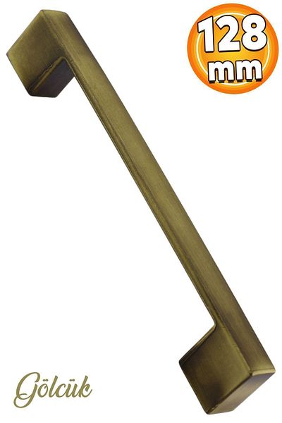 Badem10 Gölcük Metal plat anticat galben antic 128 mm Mobilier Bucătărie Sertar Dulap Mâner dulap Mâner