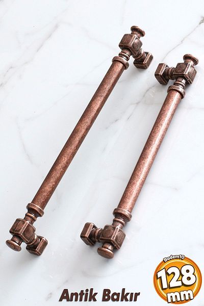 Badem10 Talas antic cupru plat metal 128 mm 12,8 cm mobilier bucătărie sertar dulap dulap mâner mâner