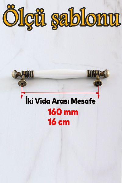 Badem10 Gordion (PREMIUM) Porțelan antic alb antic 160 mm Mobilier Bucătărie Dulap Mâner dulap
