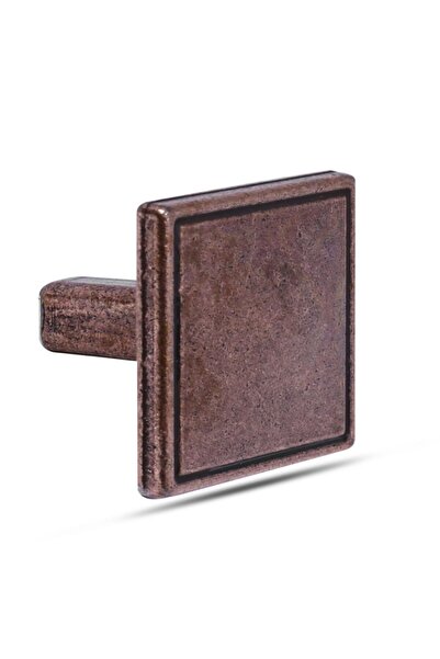 Badem10 4 Pieces Square Button Metal Antique - Furniture, Kitchen Drawer, Cabinet and Handle