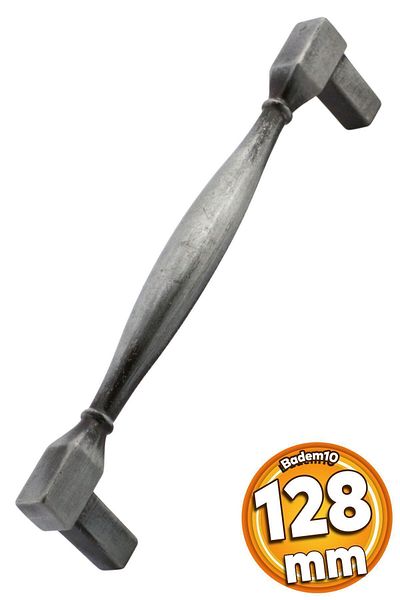 Badem10 Pătrat anticat argintiu antic 128 mm mobilier metalic sertar bucătărie dulap dulap mâner mâner