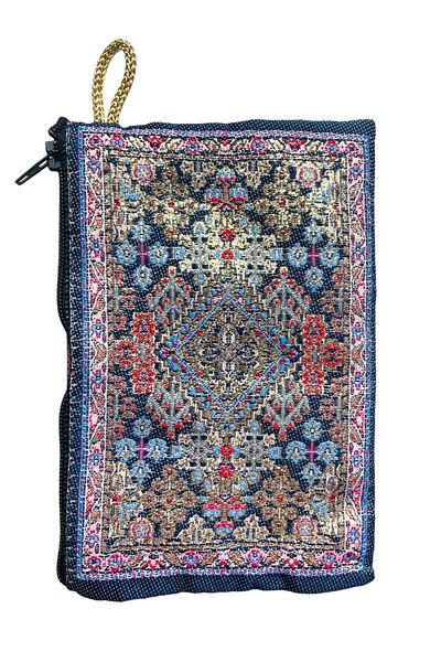 GALATA GIFT Portofel de damă de mărime medie - elegant, cu fermoar, căptușit, portofel pentru monede cu model Kilim 15x10