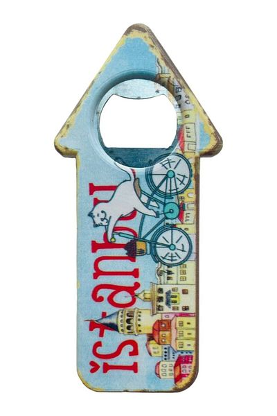 GALATA GIFT Magnet pentru deschizător de sticle în formă de săgeată cu tematică Istanbul - Soda, Soda și Frigider