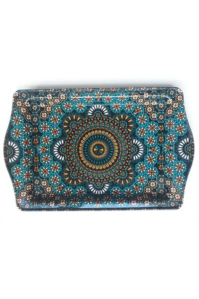 NiceandBonita Dark Green Tones Weighted Presentation and Self-Service Tray