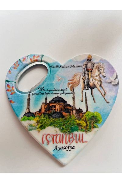 GALATA GIFT Heart Shaped, Istanbul Themed, Bottle Opener, Magnet Opener