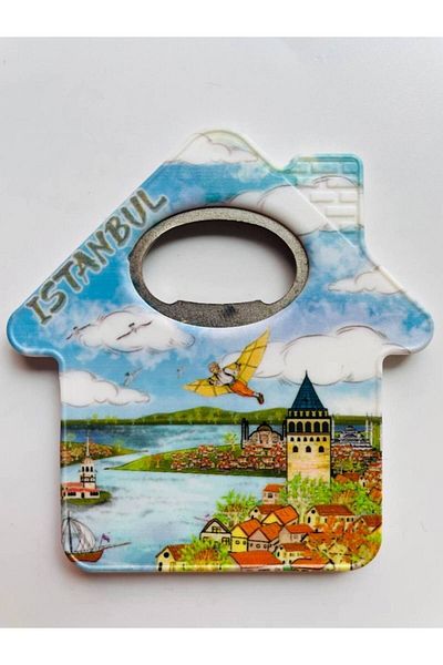 GALATA GIFT Deschizător de sticle în formă de casă, tematică Istanbul, magnet pentru deschidere