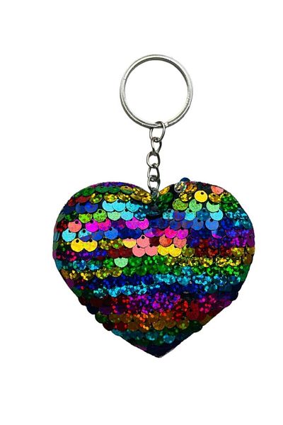 GALATA GIFT Μπρελόκ με παγιέτες καρδιά 13 cm - Στολίδι τσάντας, αξεσουάρ με μαλλί εσωτερικά
