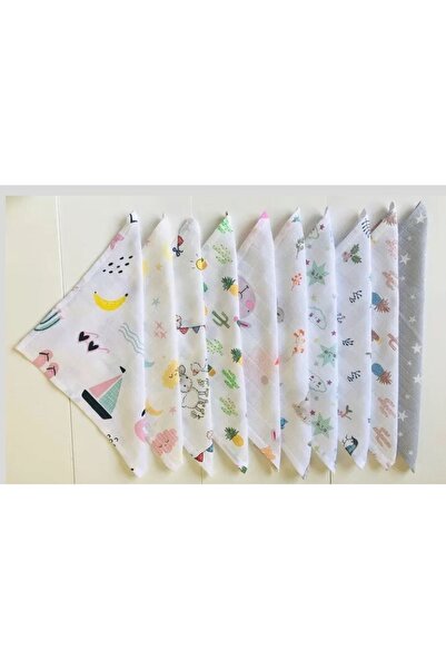 MiRKay Collection Müslin 6 Adet Bebek Ağız Mendili