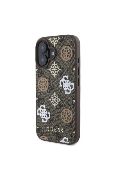Guess iPhone 16 Kılıf Guess Lisanslı Magsafe Şarj Özellikli 4G Desenli Yazı L...