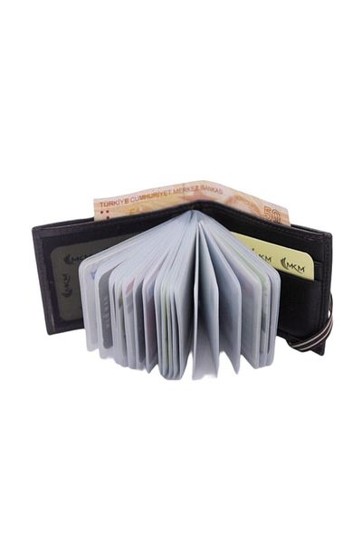MKM MAN Mkm Genuine Leather Rubber Locked Transparent Card Holder & Wallet