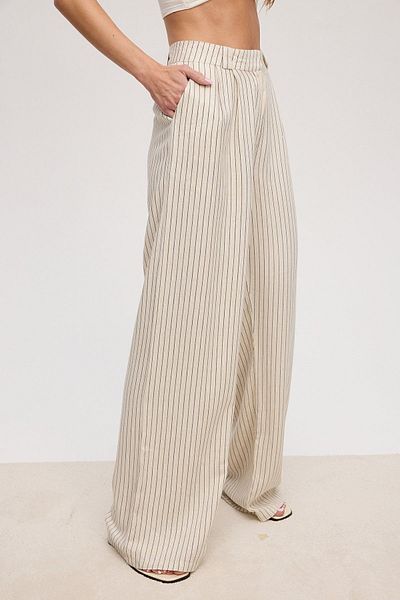 VATKALI Leinenhose mit Palmenmuster