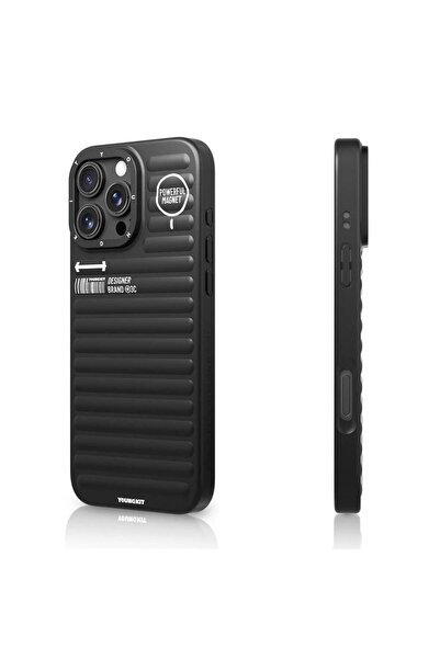 Youngkit iPhone 16 Pro Max Magsafe Şarj Özellikli Kılıf Mat Renkli Tasarım Youngkit Original Serisi Siyah