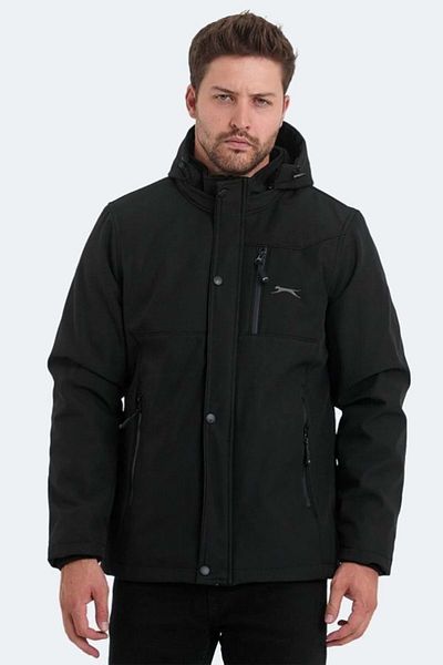 Slazenger ST24JE017 Halsten Ανδρικό παλτό με κουκούλα - Slazenger - Μαύρο