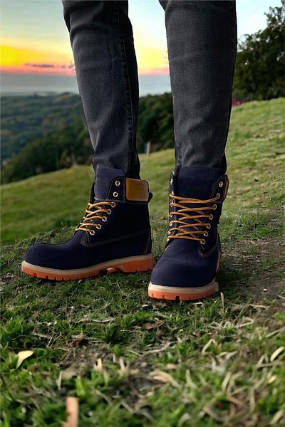 Liger Genuine Leather Nubuck Men's Boots DARK BLUE