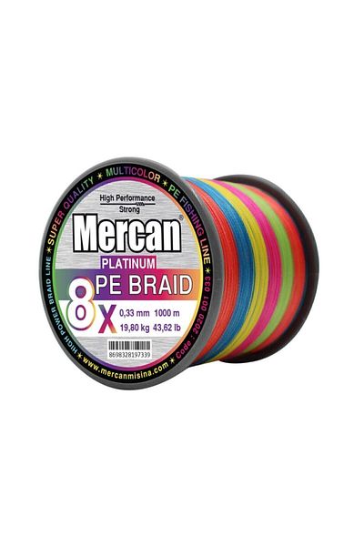 MERCAN MİSİNA Mercan Pe Knit Platinum 8x Ip 1000 M Linie multicoloră