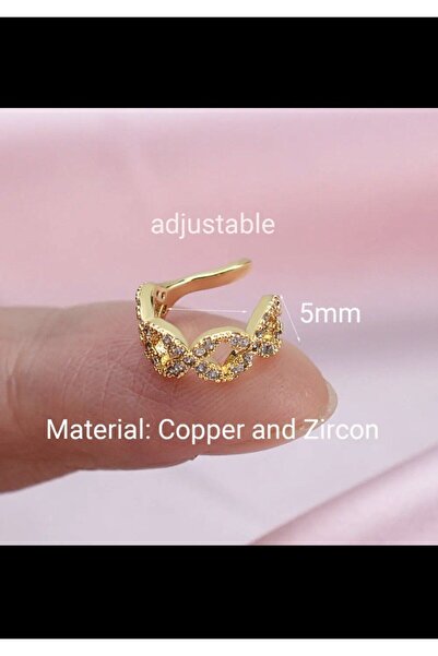 Arescollection kararmaz zirkon taşlı earcuff sıkıştırmalı kıkırdak conch orbital delik gerektirmeyen küpe