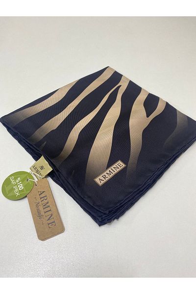 Armine Μεταξωτό κασκόλ Nostalgia Twill - Zebra Print, Mink Black