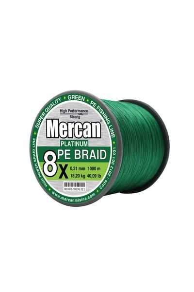 MERCAN MİSİNA Mercan Pe Örgü Platinum 8x Ip 1000 M Yeşil Misina