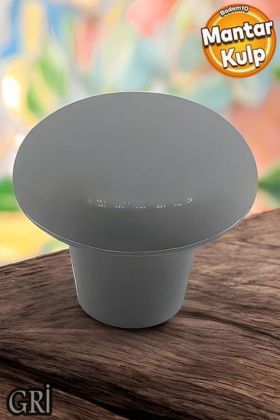 Badem10 (PĂSĂT PLASTIC) Buton ciupercă Mobilier rotund gri Sertar de bucătărie Dulap dulap Mâner Mâner