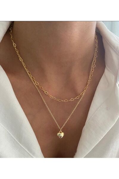 MagicStone My Heart Altın İkili Kombin Kolye