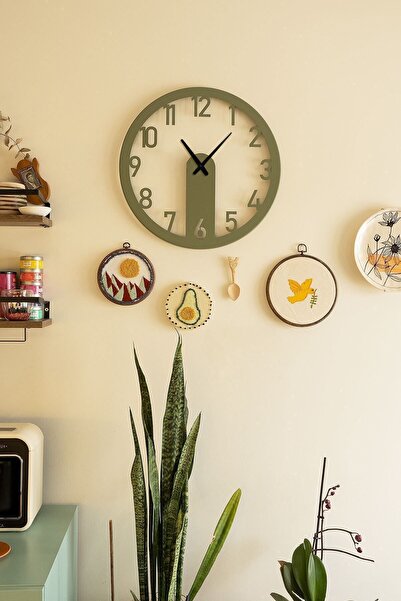 Artepera Mood Metal Sessiz Dekoratif Duvar Saati 46x46cm - Yeşil - Ev Ofis Salon Duvar Dekorasyonları Aps114