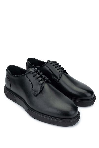 Tamer Tanca Genuine Leather Black Men's Casual Shoes