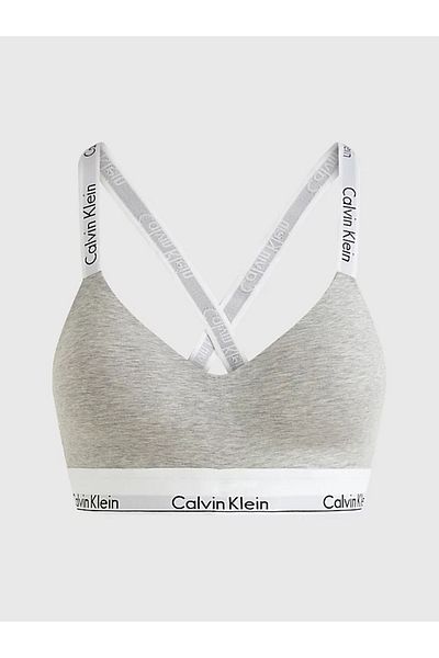 Calvin Klein Dámská sportovní podprsenka s logem značky Elastic Band Šedá Vhodná pro každodenní použití 000qf7059e-p7a