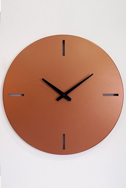 Artepera 46 Cm - Timeless Sessiz Metal Dekoratif Duvar Saati - Bakır - Ev Ofis Salon Duvar Saatleri - Aps113