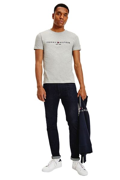 Tommy Hilfiger Erkek Marka Logolu Gündelik Kullanıma Uygun Organik Pamuklu Gri T-shirt Mw0mw11465501-gri