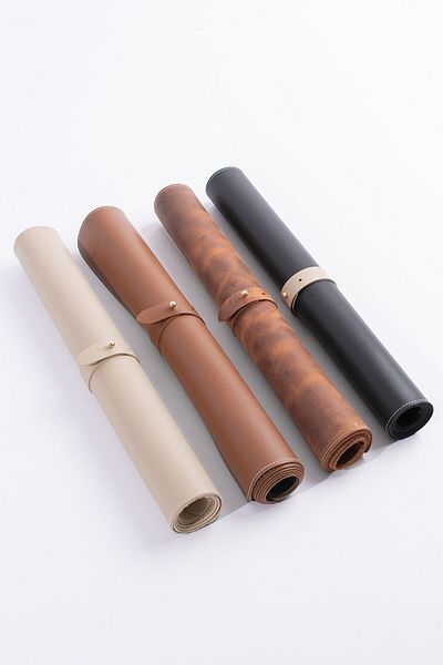 DK LEATHER Brown Pu Leather Minimal American Service - Αντιολισθητικό Πιάτο & Διακοσμητικό & Επιτραπέζια Παρουσίαση