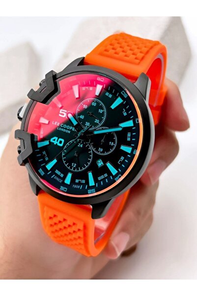 Lee Cooper ساعة يد رجالية من الزجاج الملون بسلك سيليكون Lc07470.651