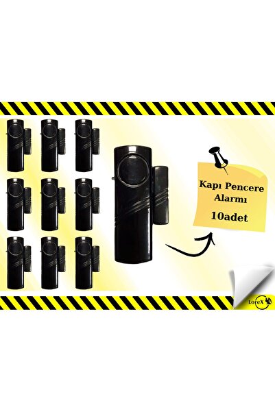 LOREX Kablosuz Alarm Sistemi Kapı Pencere Alarmı Ev Güvenlik Siyah (10 adet)