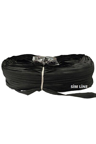 Simline Metrelik Fermuar Siyah 200 Metre + 200 Başlık (Yüksek Kalite 1. Sınıf...