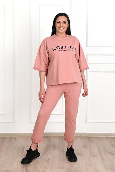 Koza Butik Γυναικείο Σετ Φόρμας με στάμπα Crew Neck - 3699-23
