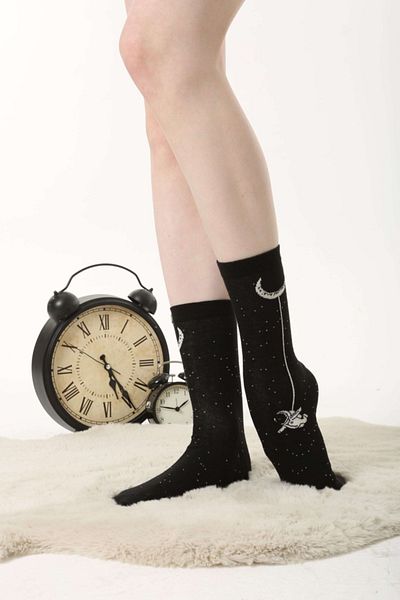 Socks Tunnel Цветни черни чорапи с модел на астронавт и луна