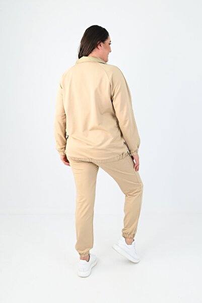 Koza Butik Γυναικείες φόρμες μεγάλου μεγέθους Harmony Print Λεπτομερές σετ φόρμας 8079-24