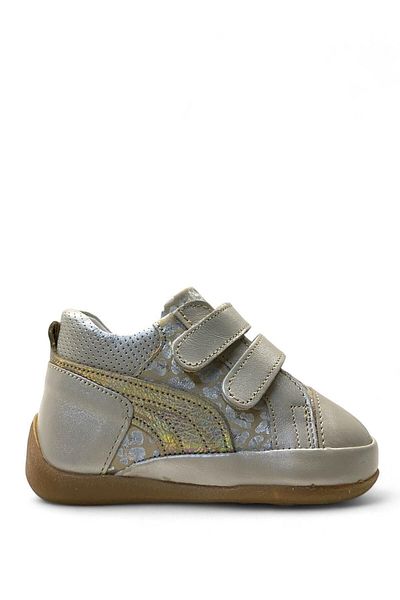 Tuğba Ortopedi 630 Orthopedic Baby Girl First Step Boots - Genuine Leather, Cream/Gold, 100%