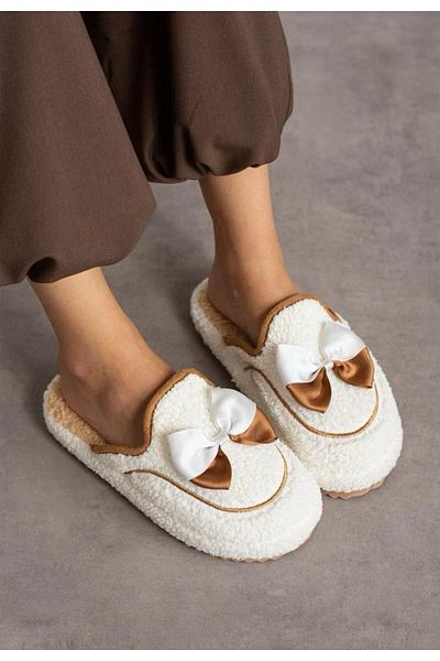 StWenn 4 Seasons Winter Ribbon Non-Slip Sole Women's House Slippers
