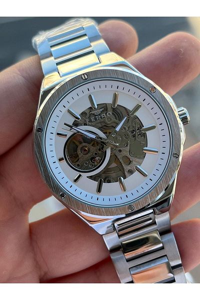 FERRO 3 Atm Waterproof Men's Wristwatch - Automatic Mechanism, 2 Years Warranty, Steel Band Efm.31443-A
