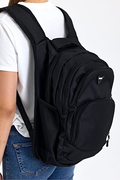 OBAY LİFE Siyah Cepli Yarasa Model Günlük Lise Orta Okul Sırt Çantası NBR5056