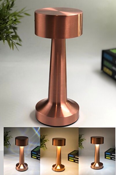 HANGAST Hl-007b Dekoratif Metal Bakır Kablosuz Masa Lambası Ledli 5v 3renk