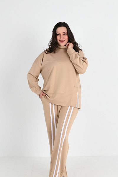 Koza Butik Γυναικείο Σετ αθλητικής φόρμας ζιβάγκο μεγάλου μεγέθους 8070-24