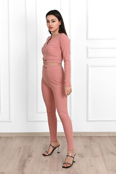 Koza Butik Γυναικείο σετ αθλητικής φόρμας με στάμπα με φερμουάρ 3725-23